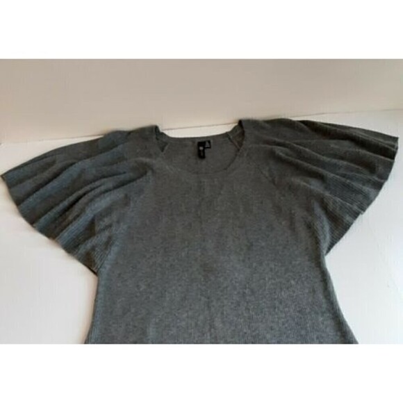 Labworks Women's Gray Midi Sweater Dress w/Flutter Sleeve Sz XL - Picture 3 of 7